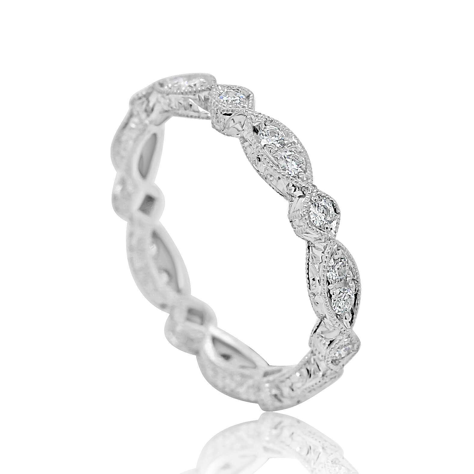 Hexagon marquise diamond band